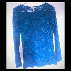 Blue lace blouse